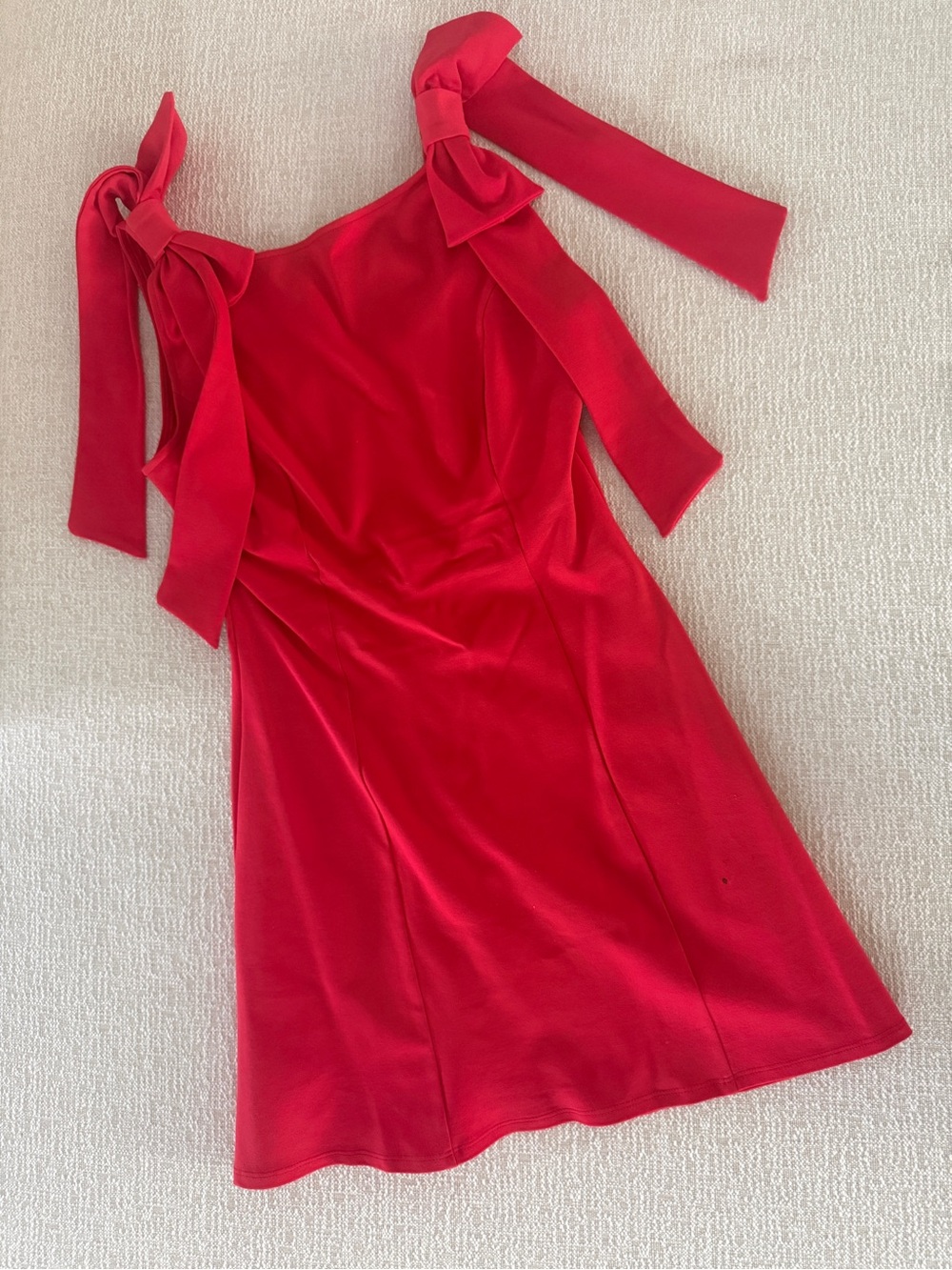 Red Tie-Shoulder Women's Dress
